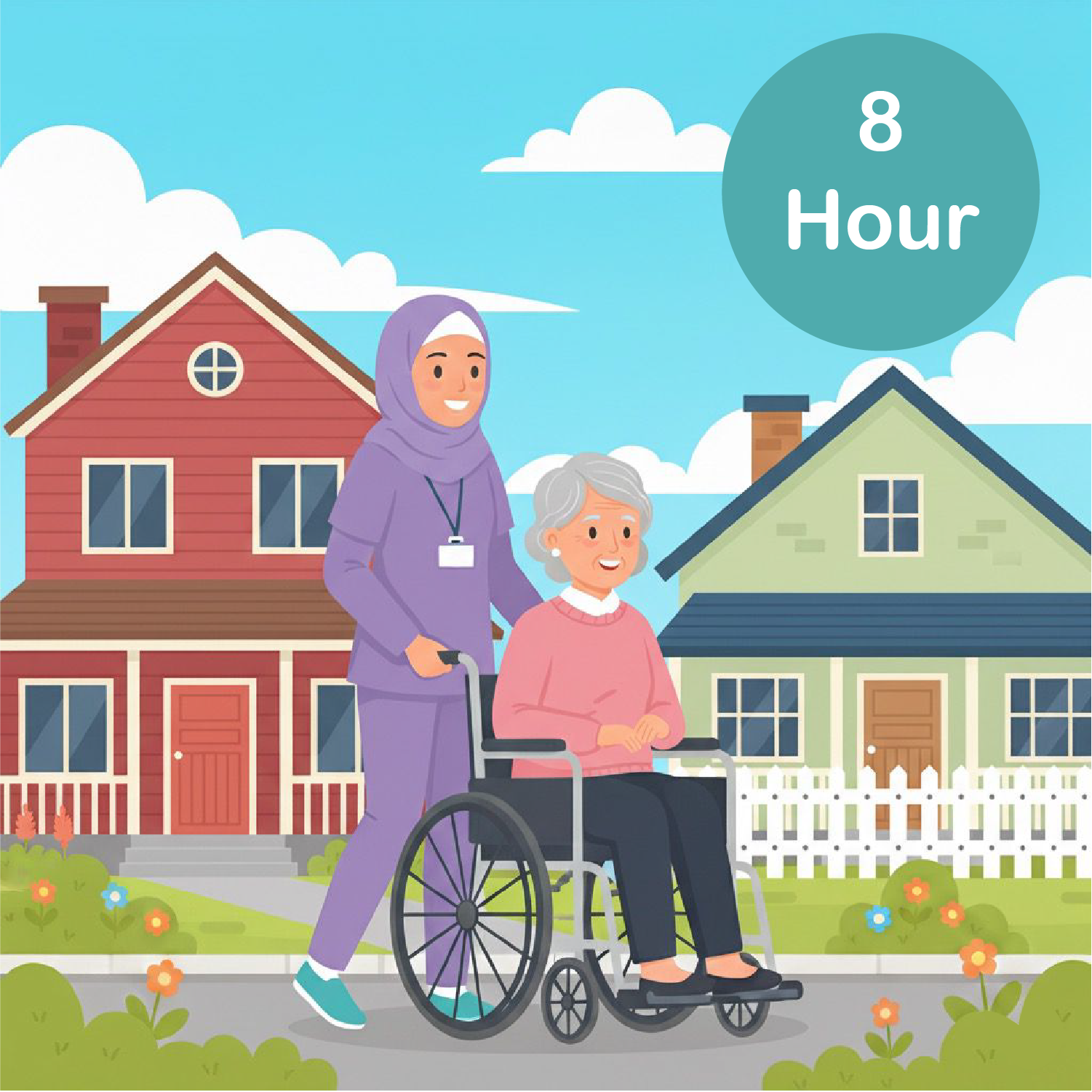 مرافق / مرافقة صحية لمدة 8 ساعات