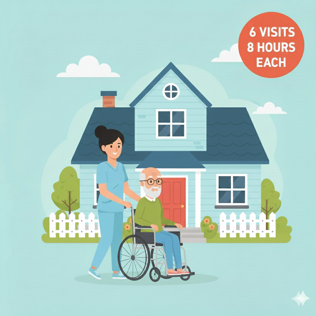 6 زيارات مرافق / مرافقة صحية لمدة 8 ساعات