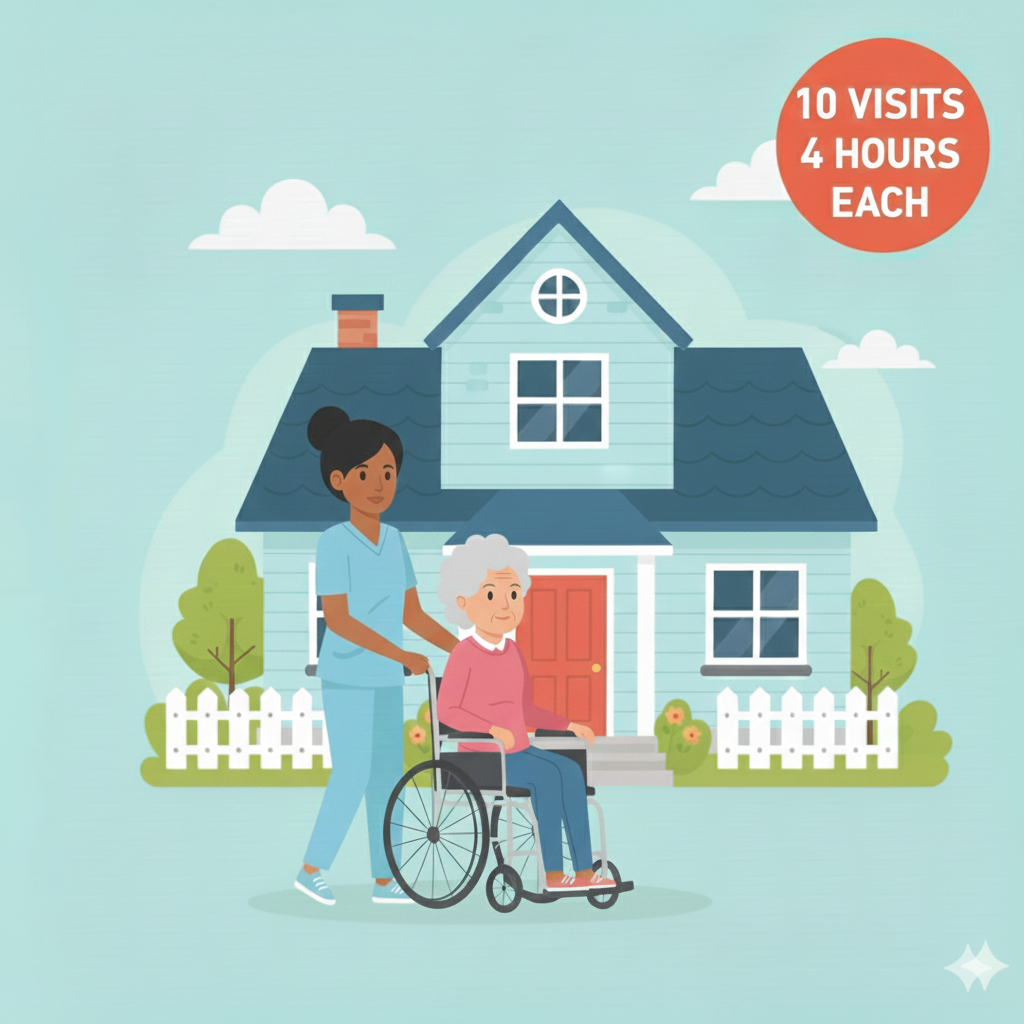 10 زيارات مرافق / مرافقة صحية لمدة 4 ساعات