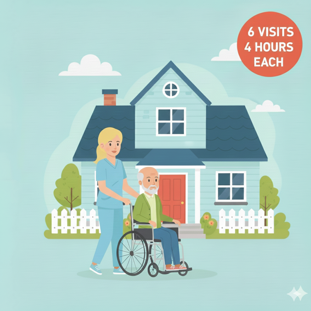 6 زيارات مرافق / مرافقة صحية لمدة 4 ساعات