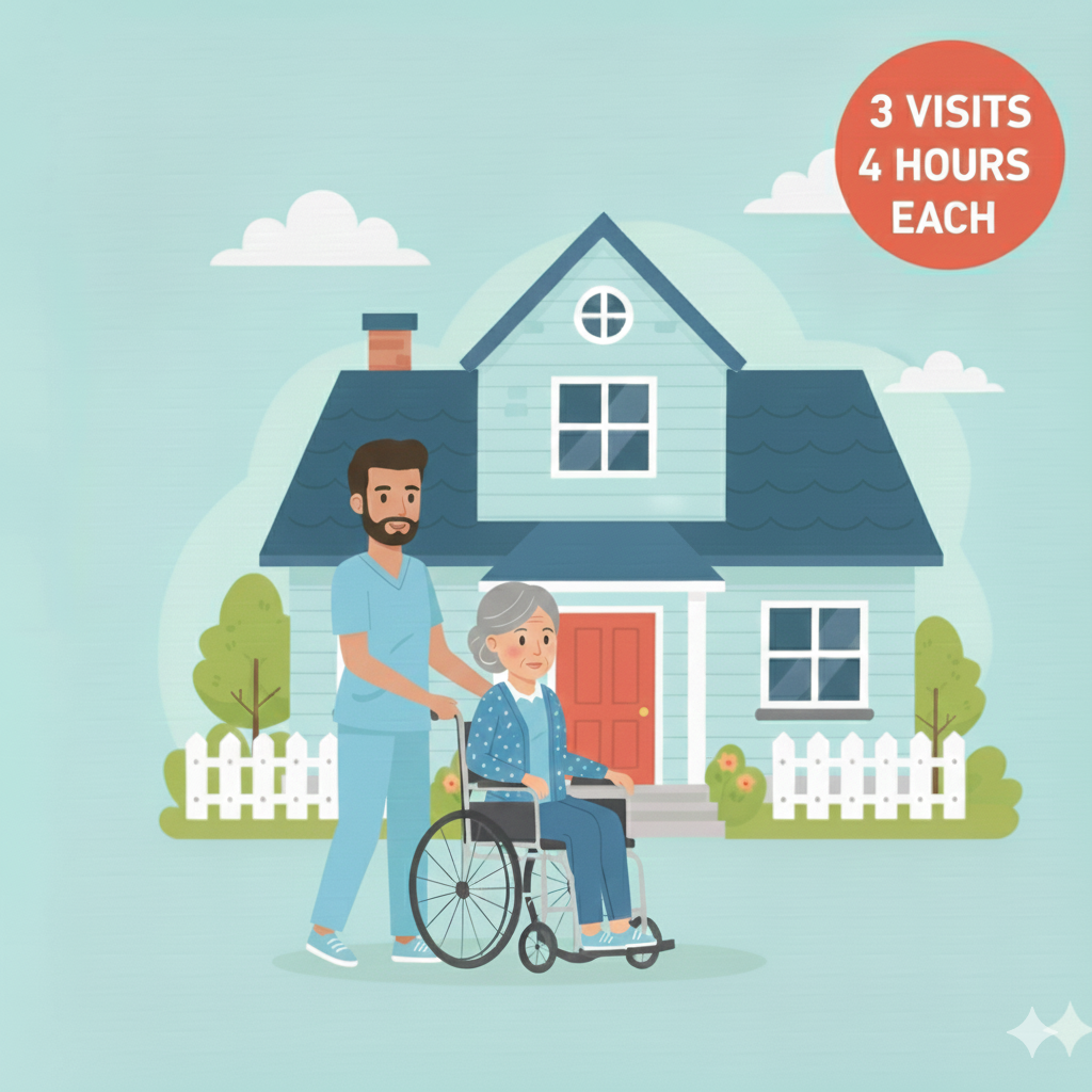 3 زيارات مرافق / مرافقة صحية لمدة 4 ساعات