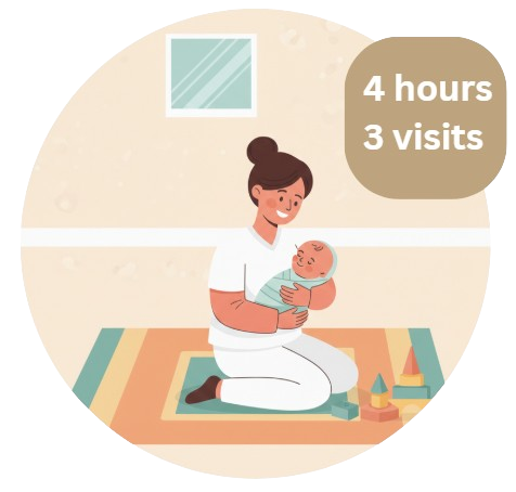 4 hours babysitter 3 visits