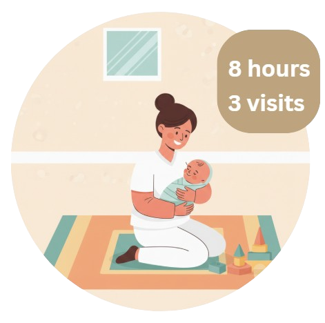 8 hours babysitter 3 visits